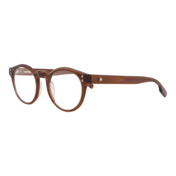 Montblanc Mens Round/Oval Brown Brown Transparent Fashion Designer Eyewear - Picture 1 of 4